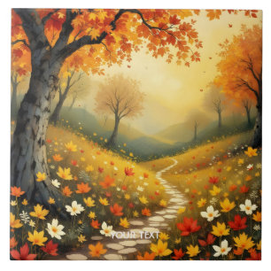 Azulejo Fantasy Cute Naranja Fall Forest