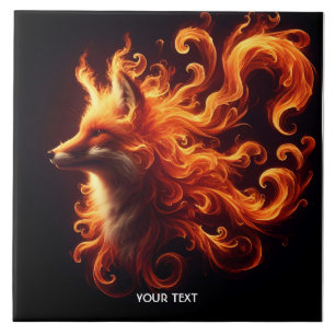 Azulejo Fantasy Cute Naranja Fox Fire