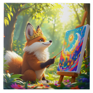 Azulejo Fantasy Cute Painting King Fox