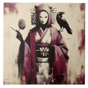 Azulejo Fantasy Cute Porcelain Mask Raven