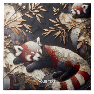 Azulejo Fantasy Cute Red Panda Art