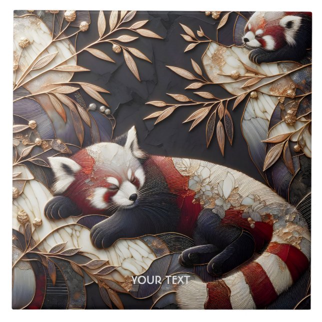 Azulejo Fantasy Cute Red Panda Art (Frente)