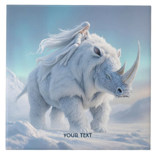 Azulejo Fantasy Cute Rhino Chica Nieve
