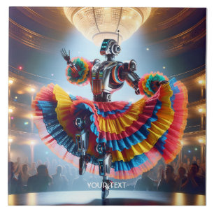 Azulejo Fantasy Cute Robot Bailando París