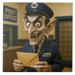 Azulejo Fantasy Cute Strange Postal Worker