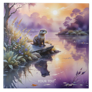 Azulejo Fantasy Cute Sunset Purple Lake