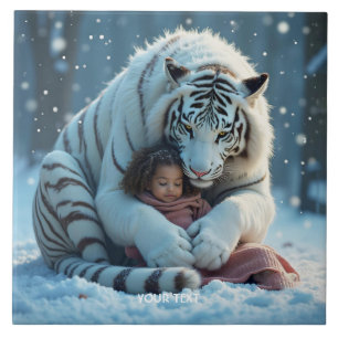 Azulejo Fantasy Cute Tiger Chica Winter