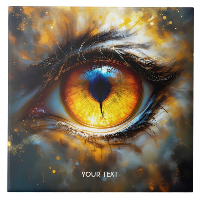 Azulejo Fantasy Cute Tiger Naranja Ojo (Frente)