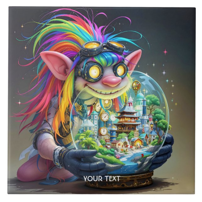 Azulejo Fantasy Cute Troll Making City (Frente)