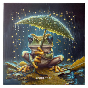 Azulejo Fantasy Cute Umbrella Rana