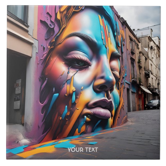 Azulejo Fantasy Cute Vivid Face Street Art (Frente)