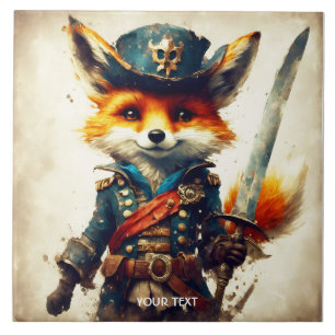 Azulejo Fantasy Cute Vivid Fox Pirate Personalizado
