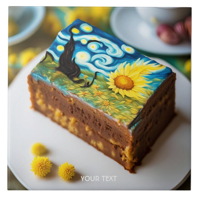 Azulejo Fantasy Cute Vivid Van Gogh Cake (Frente)