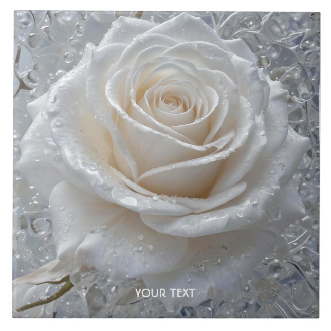 Azulejo Fantasy Cute White Rose Drots (Frente)
