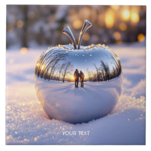 Azulejo Fantasy Cute Winter Snow Apple