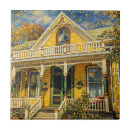 Azulejo Fantasy Yellow Victorian House
