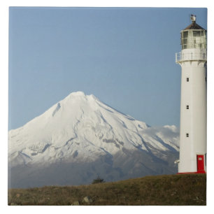 Azulejo Faro de Cape Egmont y Mt Taranaki / Mt
