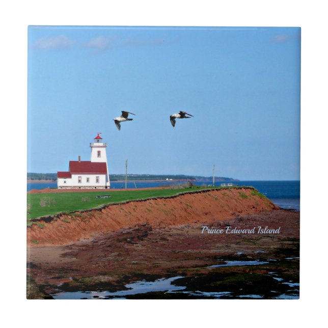Azulejo Faro de la Isla del Príncipe Eduardo (Frente)