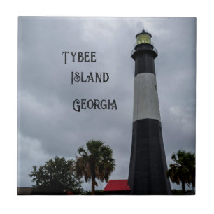 Azulejo Faro de la isla Tybee en Georgia