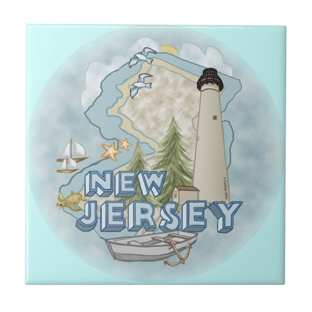 Azulejo Faro de Nueva Jersey (Frente)