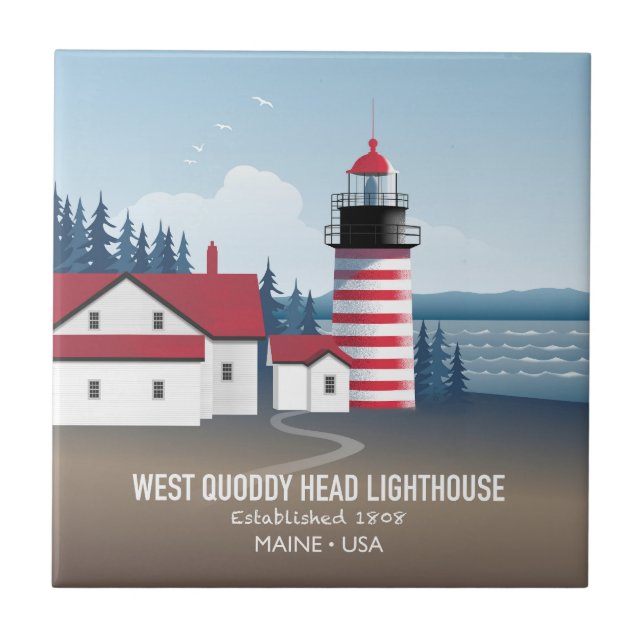 Azulejo Faro de West Quoddy Head (Frente)