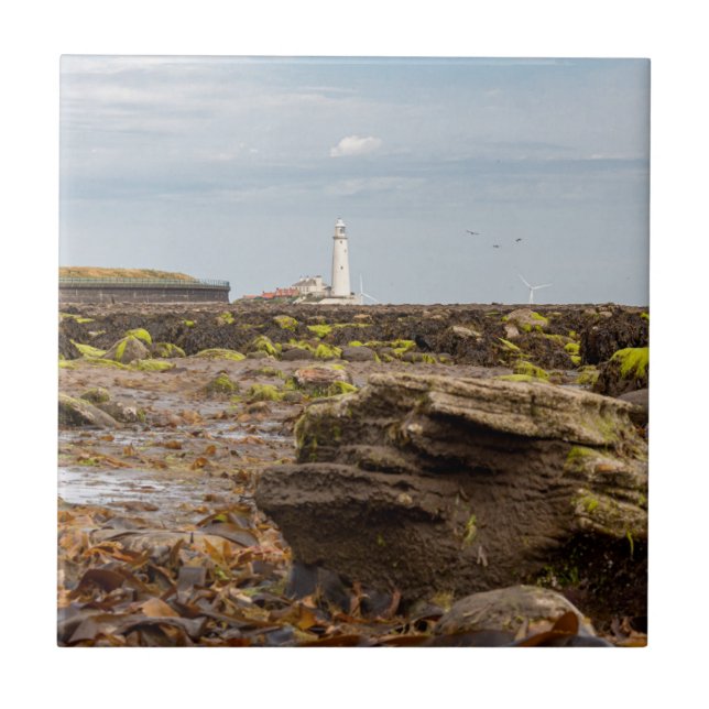 Azulejo Faro de Whitley Bay  (Frente)