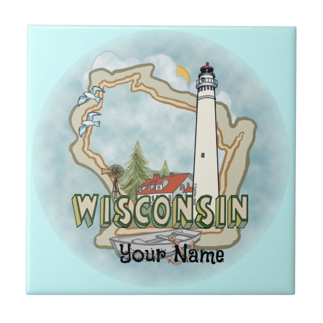 Azulejo Faro de Wisconsin Tile (Frente)