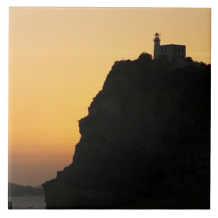 Azulejo Faro en cerámica con vista al sol