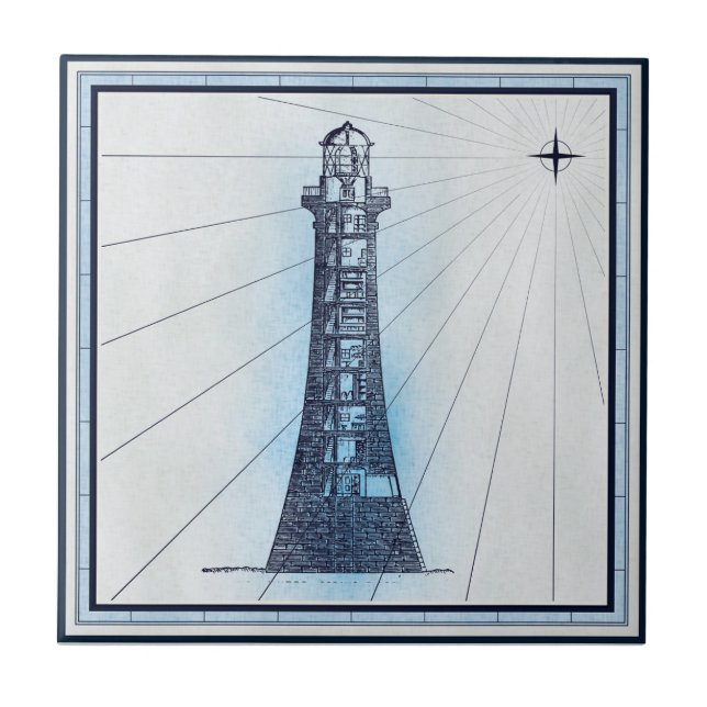 Azulejo Faro Náutico Vintage (Frente)
