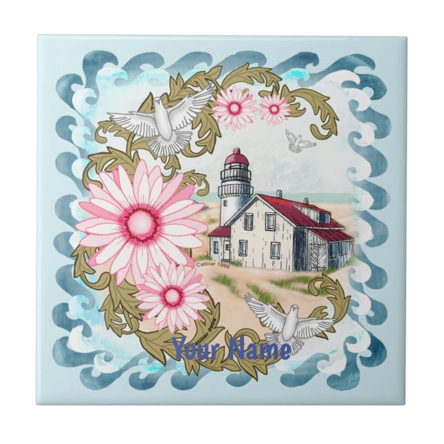Azulejo Faro Rosa Daisy (Frente)