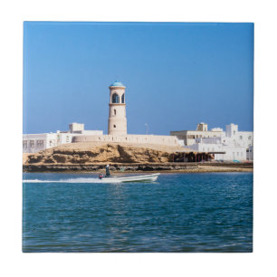 Azulejo Faro Sur con barco de pescador - Sur, Omán