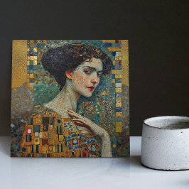 Azulejo Fase dorada Gustav Klimt Mosaic Edwardian Woman C