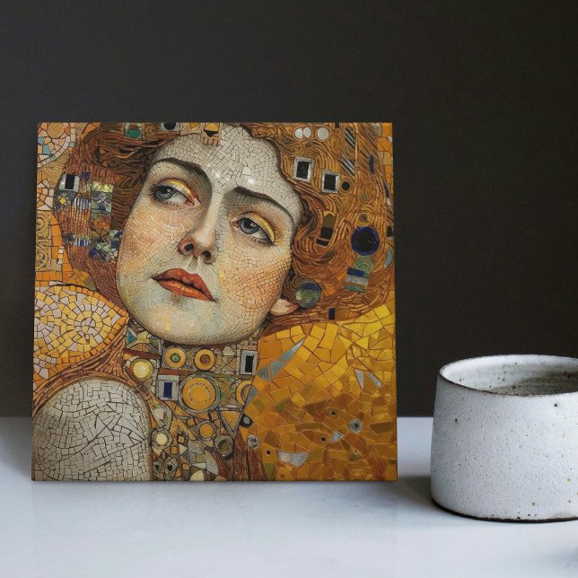 Azulejo Fase dorada Gustav Klimt Mosaic Edwardian Woman C (Subido por el creador)