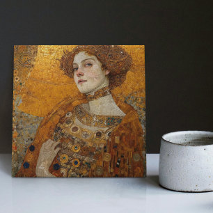 Azulejo Fase Dorada Gustav Klimt Mosaico Mujer Eduardiana