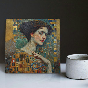 Azulejo Fase Dorada Gustav Klimt Mosaico Mujer Eduardiana