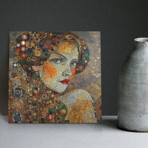Azulejo Fase Dorada Gustav Klimt Mosaico Mujer Eduardiana