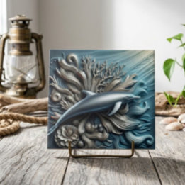 Azulejo Faux Metal Océano Arrecife & Decorativo Delfín 