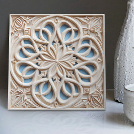 Azulejo Faux Relief Floral Marroquí Tile Decoración Hogar