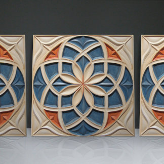 Azulejo Faux Relief Floral Marroquí Tile Decoración Hogar