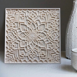 Azulejo Faux Relief Floral Marroquí Tile Decoración Hogar 