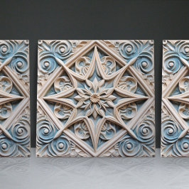 Azulejo Faux Relief Floral Marroquí Tile Decoración Hogar 