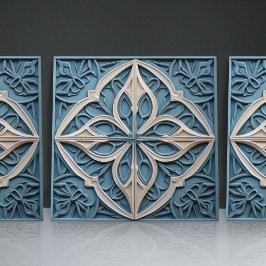 Azulejo Faux Relief Floral Marroquí Tile Decoración Hogar 
