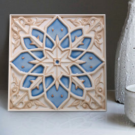 Azulejo Faux Relief Floral Marroquí Tile Decoración Hogar 