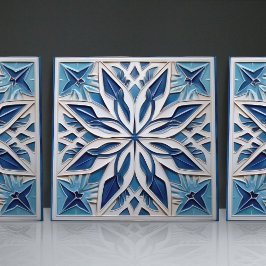 Azulejo Faux Relief Floral Marroquí Tile Decoración Hogar 