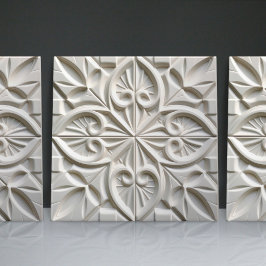Azulejo Faux Relief Floral Marroquí Tile Decoración Hogar 