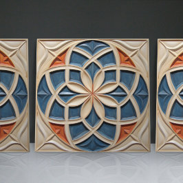 Azulejo Faux Relief Floral Marroquí Tile Decoración Hogar 
