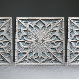 Azulejo Faux Relief Floral Marroquí Tile Decoración Hogar 