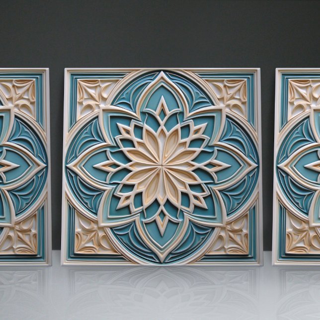 Azulejo Faux Relief Floral Marroquí Tile Decoración Hogar  (Subido por el creador)