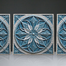 Azulejo Faux Relief Floral Marroquí Tile Decoración Hogar 