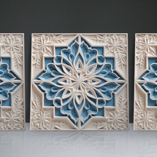 Azulejo Faux Relief Floral Marroquí Tile Decoración Hogar  (Subido por el creador)